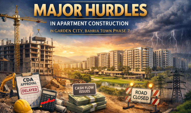 🏗️ Top Challenges in Apartment Construction — Garden City, Bahria Town Phase 7